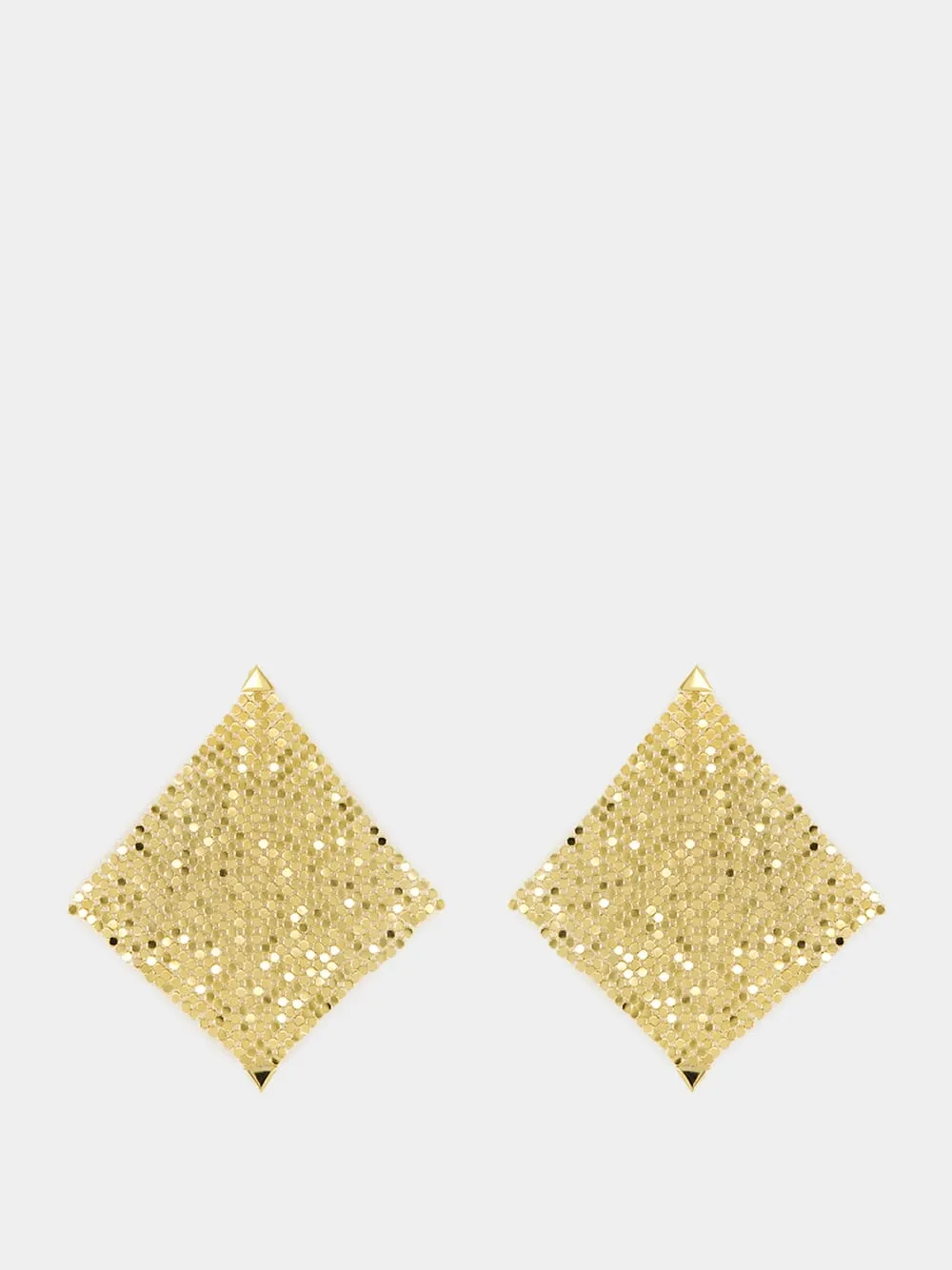 Gold Pixel Mesh Drop Earrings sold by Fashion Clinic product image thumbnail 4