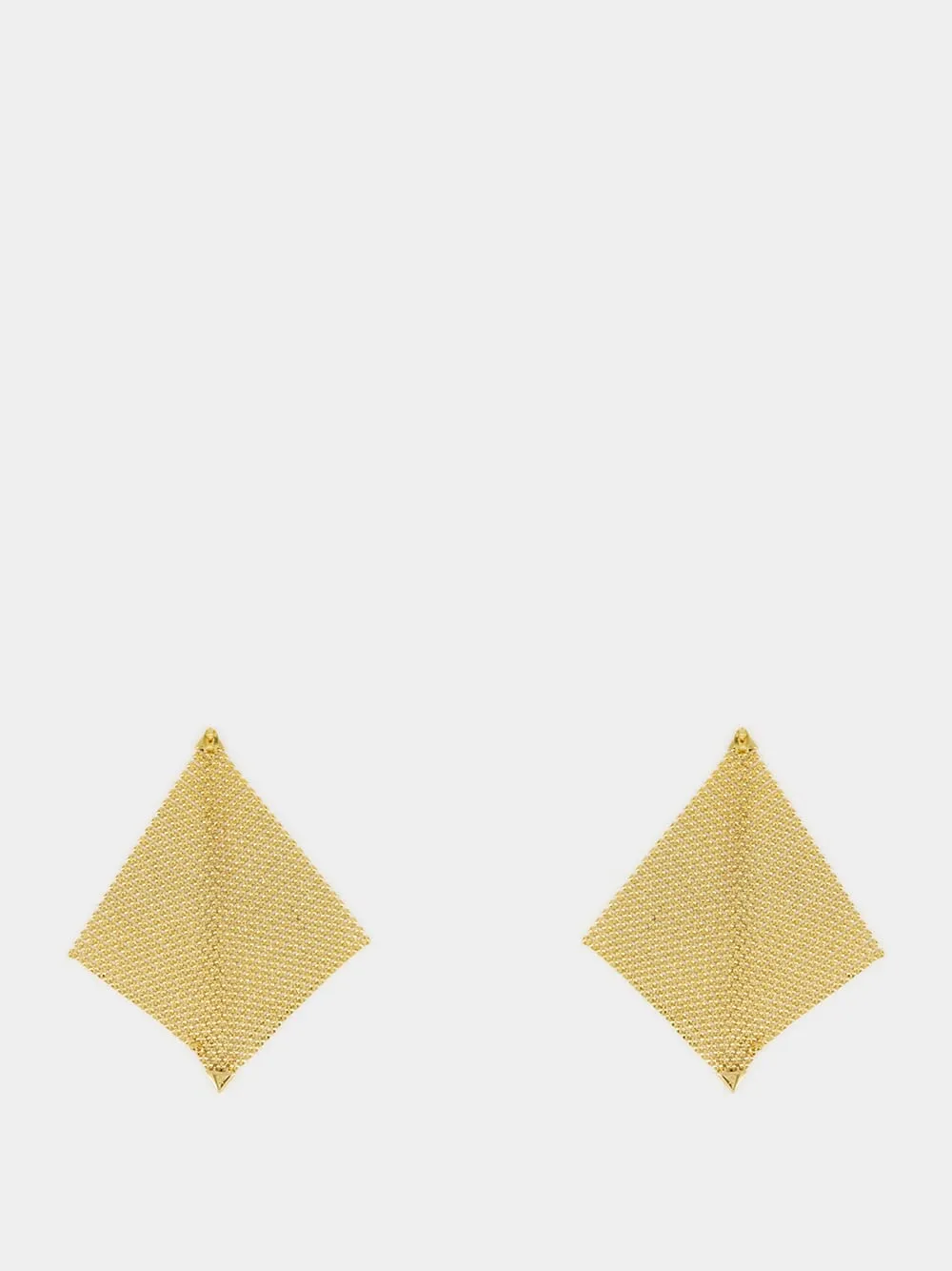 Gold Pixel Mesh Drop Earrings sold by Fashion Clinic product image thumbnail 3
