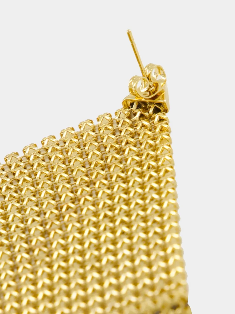 Gold Pixel Mesh Drop Earrings sold by Fashion Clinic product image thumbnail 5
