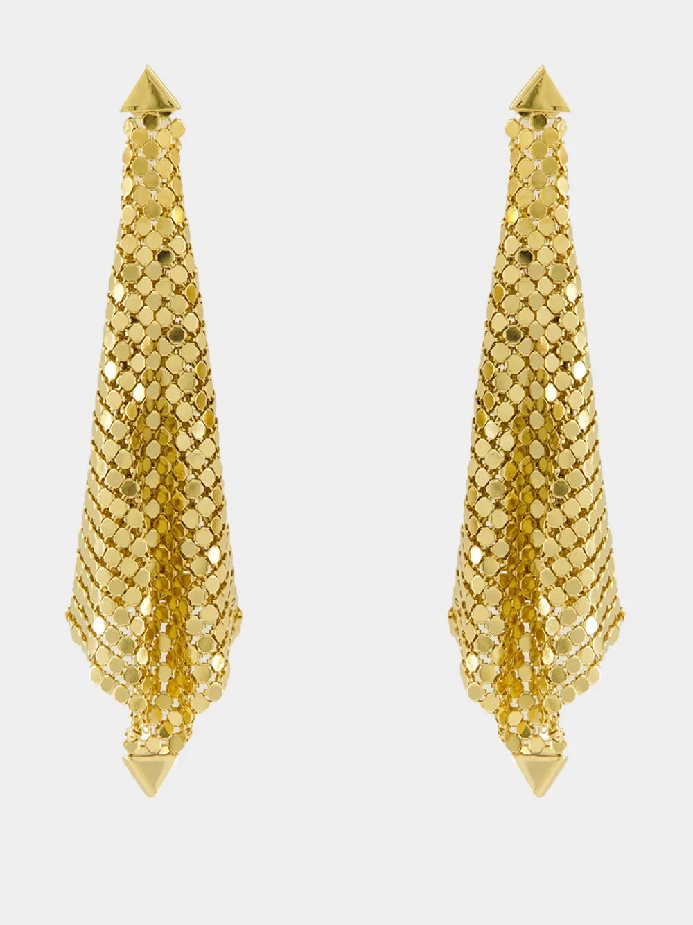 Gold Pixel Mesh Drop Earrings sold by Fashion Clinic product image thumbnail 2