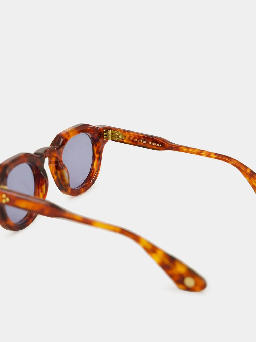 Hello Roméo Vintage Tortoise and 24K Gold Sunglasses with Blue Lenses sold by Fashion Clinic product image thumbnail 4