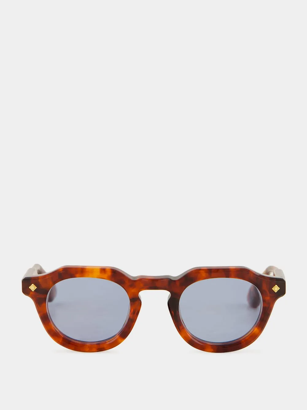 Hello Roméo Vintage Tortoise and 24K Gold Sunglasses with Blue Lenses sold by Fashion Clinic
