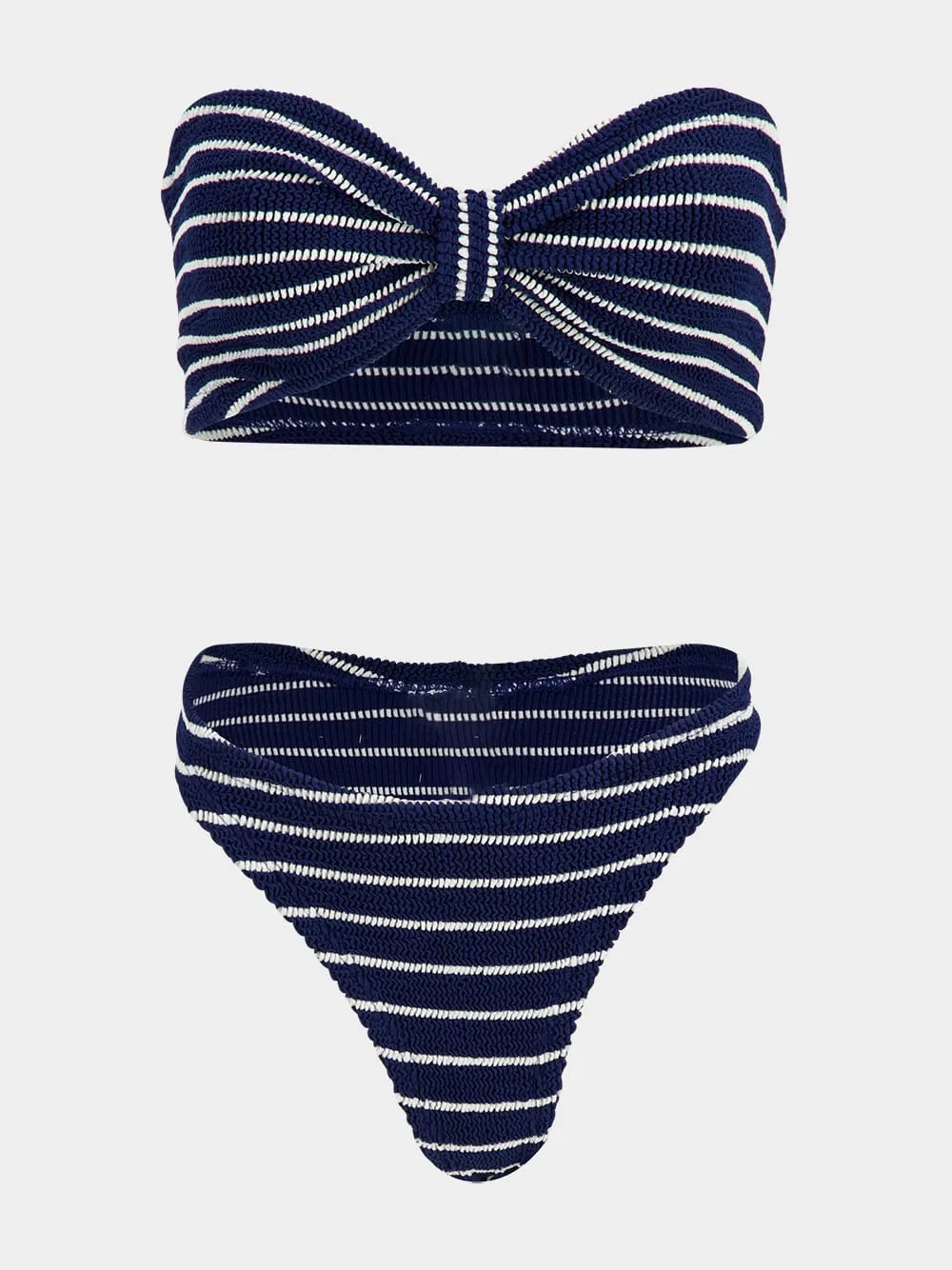 Navy and Whit Stripe Coverage Jean Bikini sold by Fashion Clinic