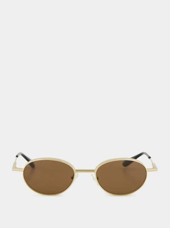 Gold Round Metal Sunglasses sold by Fashion Clinic