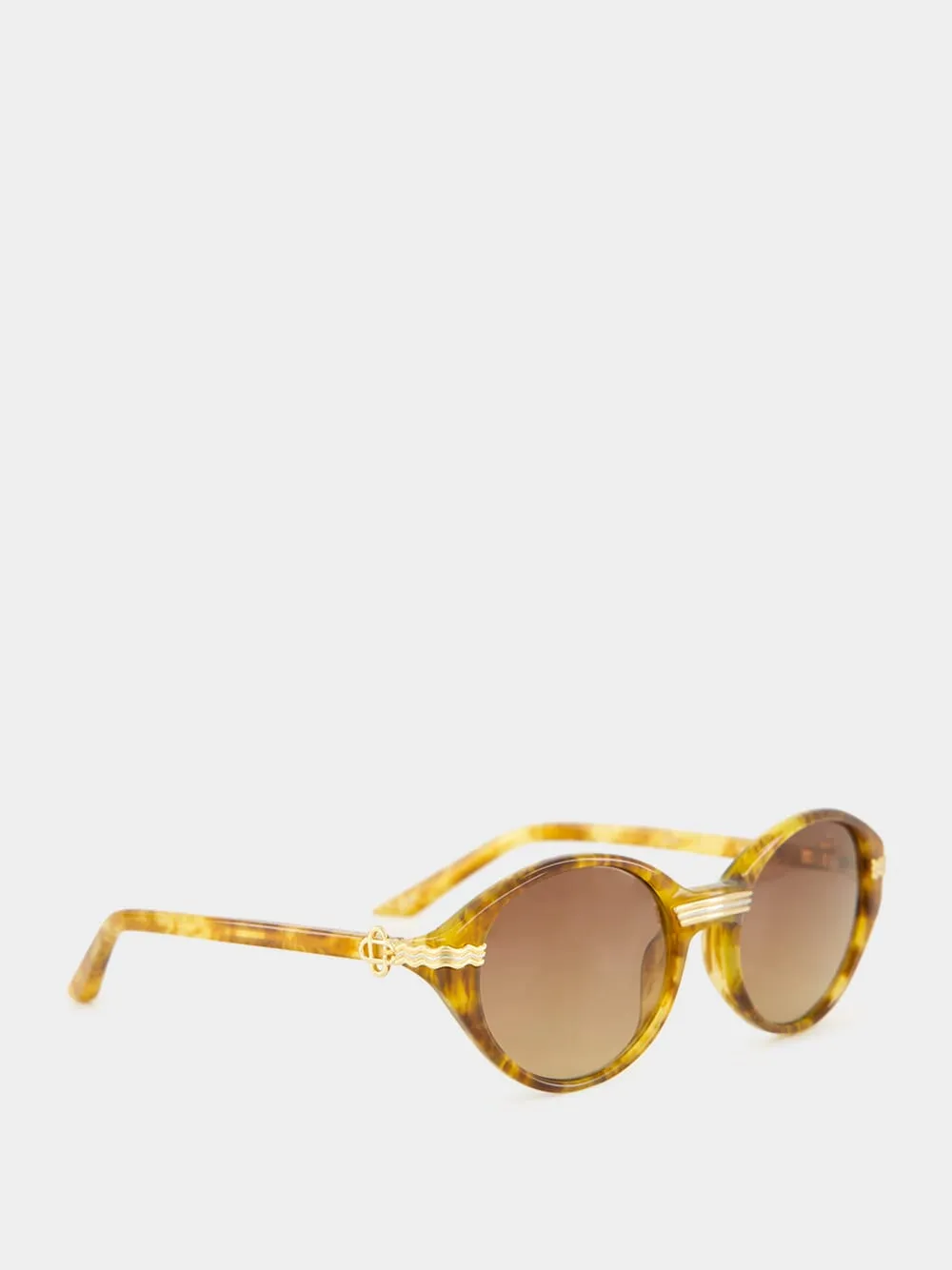 Brown and Gold Cannes Sunglasses sold by Fashion Clinic product image thumbnail 2