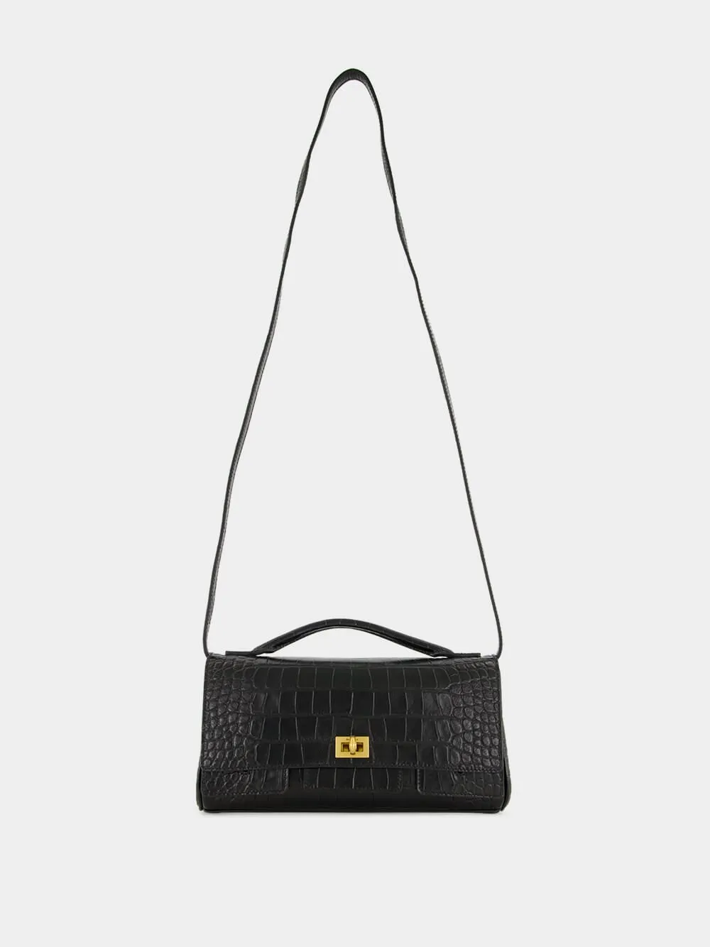 Black Bel Air Embossed Croc Clutch Bag sold by Fashion Clinic product image thumbnail 2