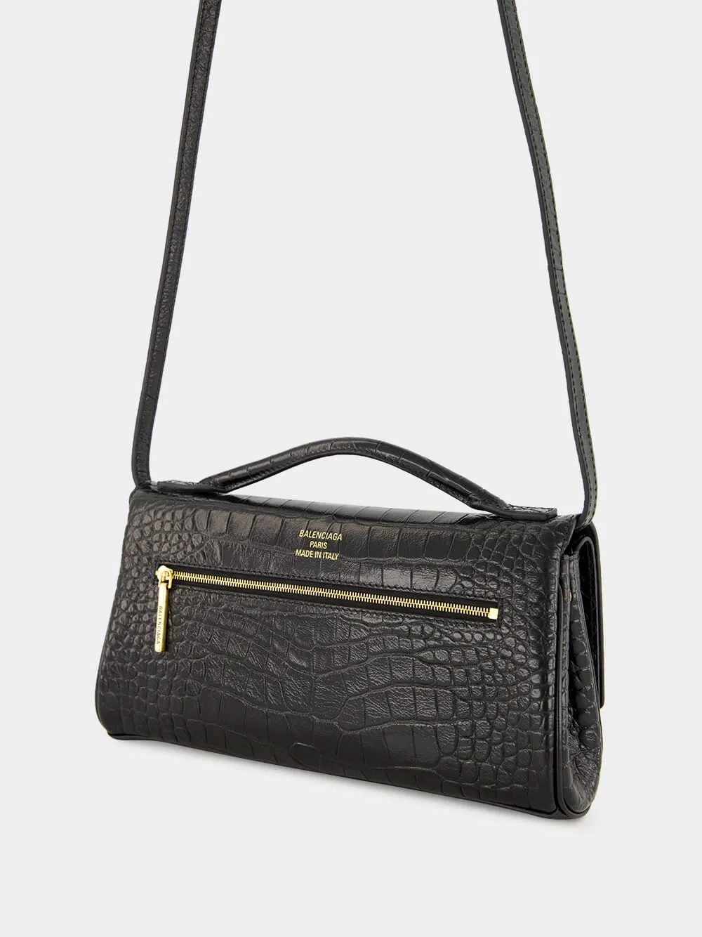 Black Bel Air Embossed Croc Clutch Bag sold by Fashion Clinic product image thumbnail 5