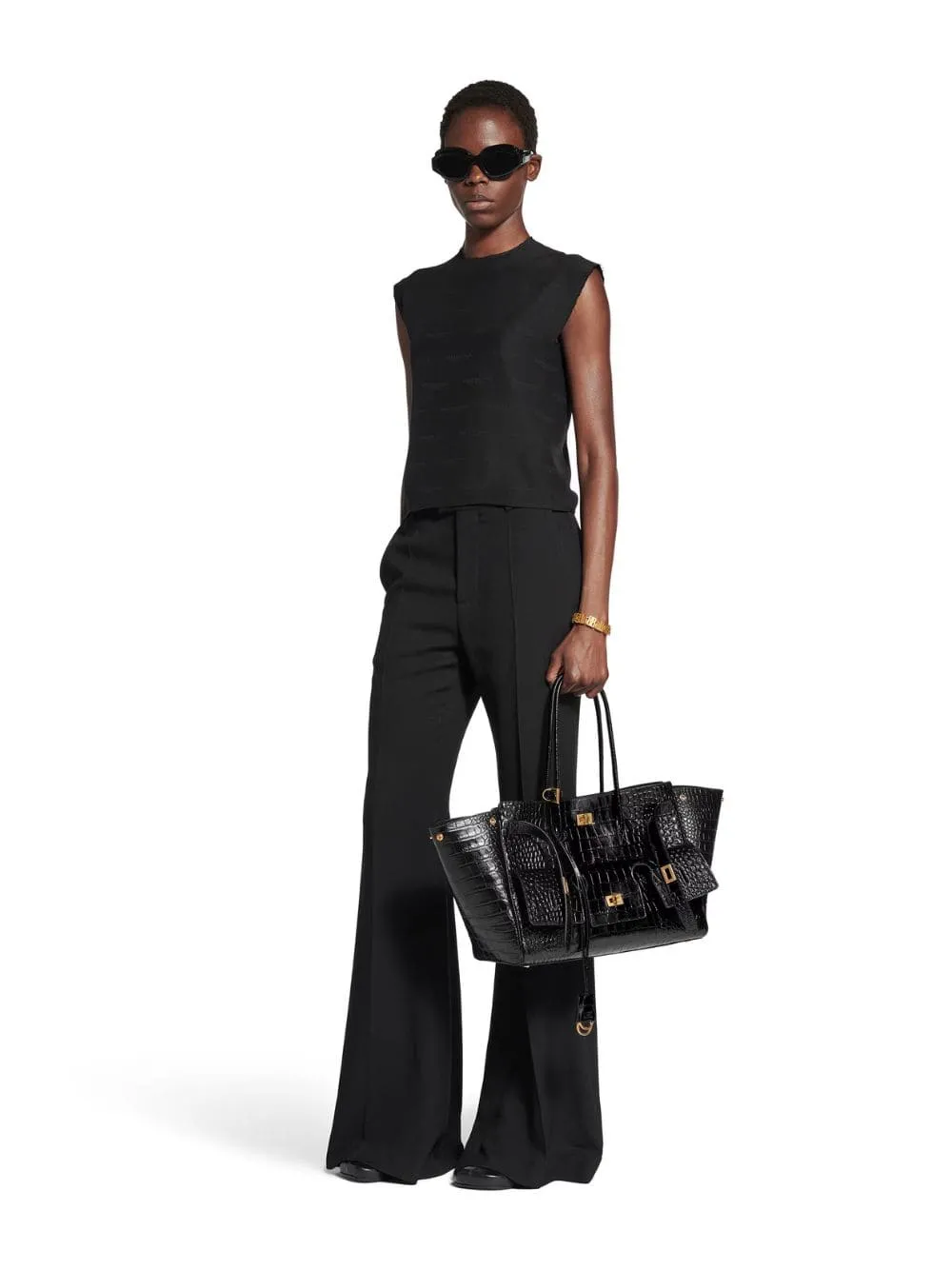 Bel Air Medium Carry All Bag in Black Croc sold by Fashion Clinic product image thumbnail 2