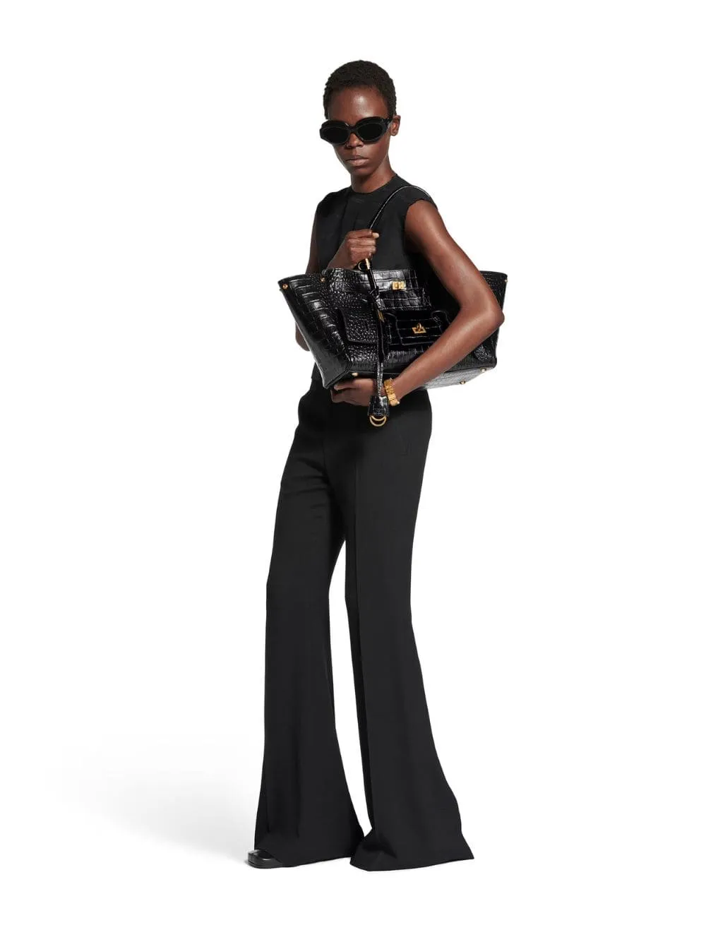 Bel Air Medium Carry All Bag in Black Croc sold by Fashion Clinic product image thumbnail 4