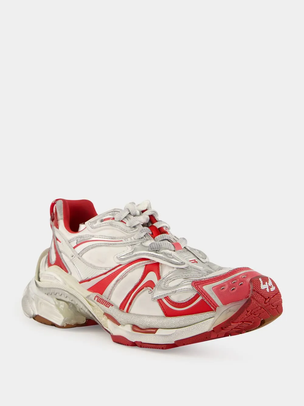 Runner 2.0 Sneakers in Off White and Red sold by Fashion Clinic product image thumbnail 2