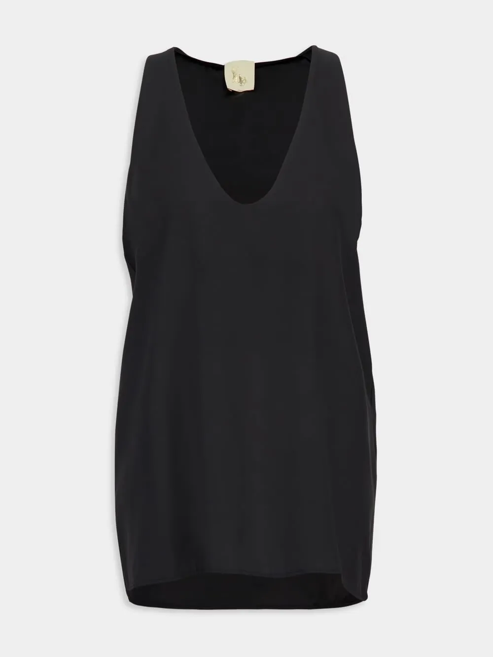 Serena Black Silk Tank-Top sold by Fashion Clinic