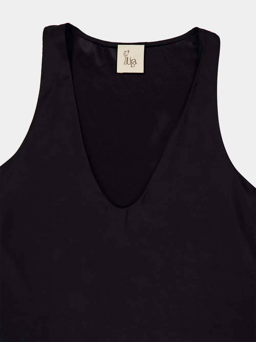 Serena Black Silk Tank-Top sold by Fashion Clinic product image thumbnail 3