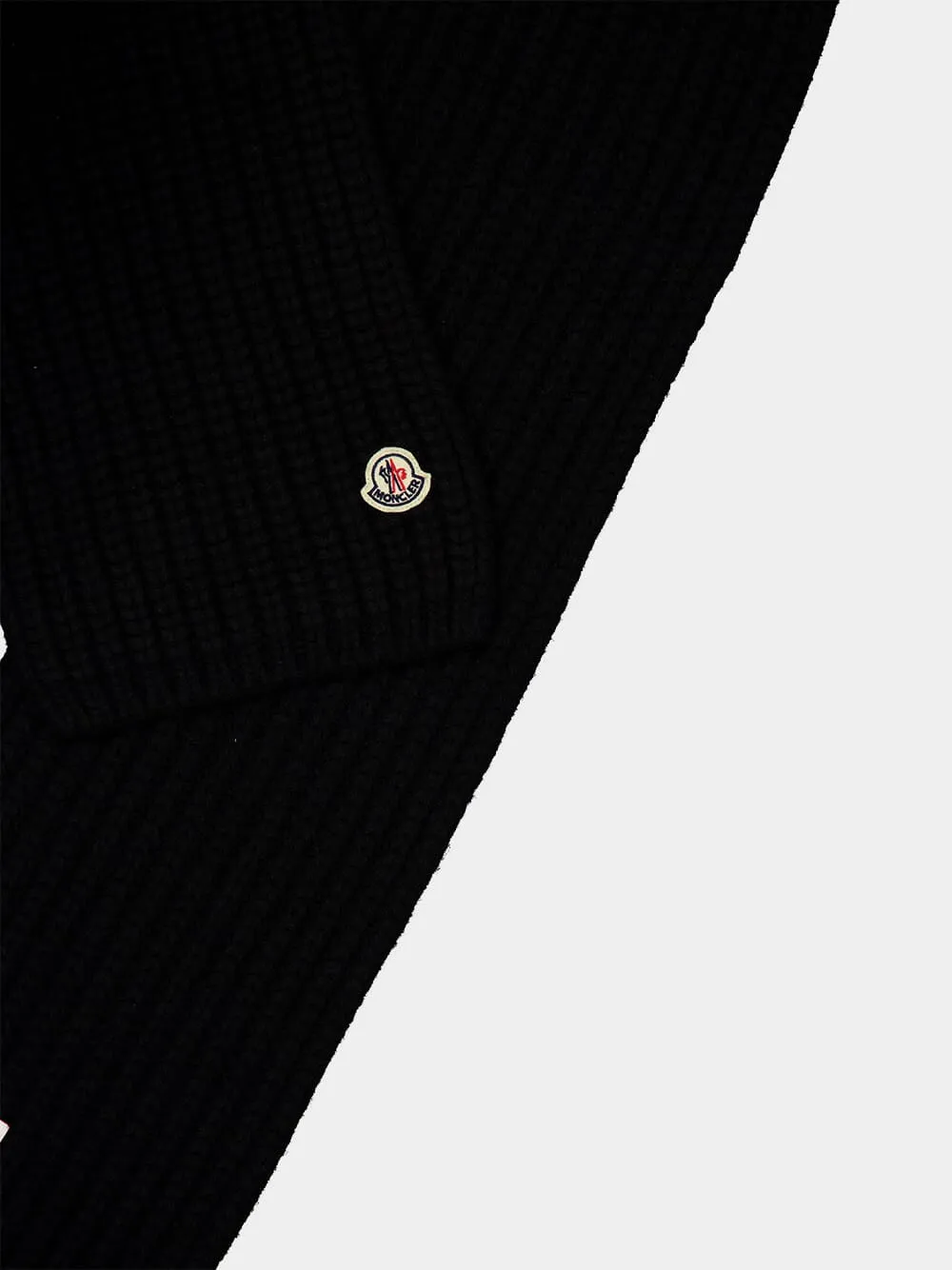 Black Wool Knit Scarf sold by Fashion Clinic product image thumbnail 2