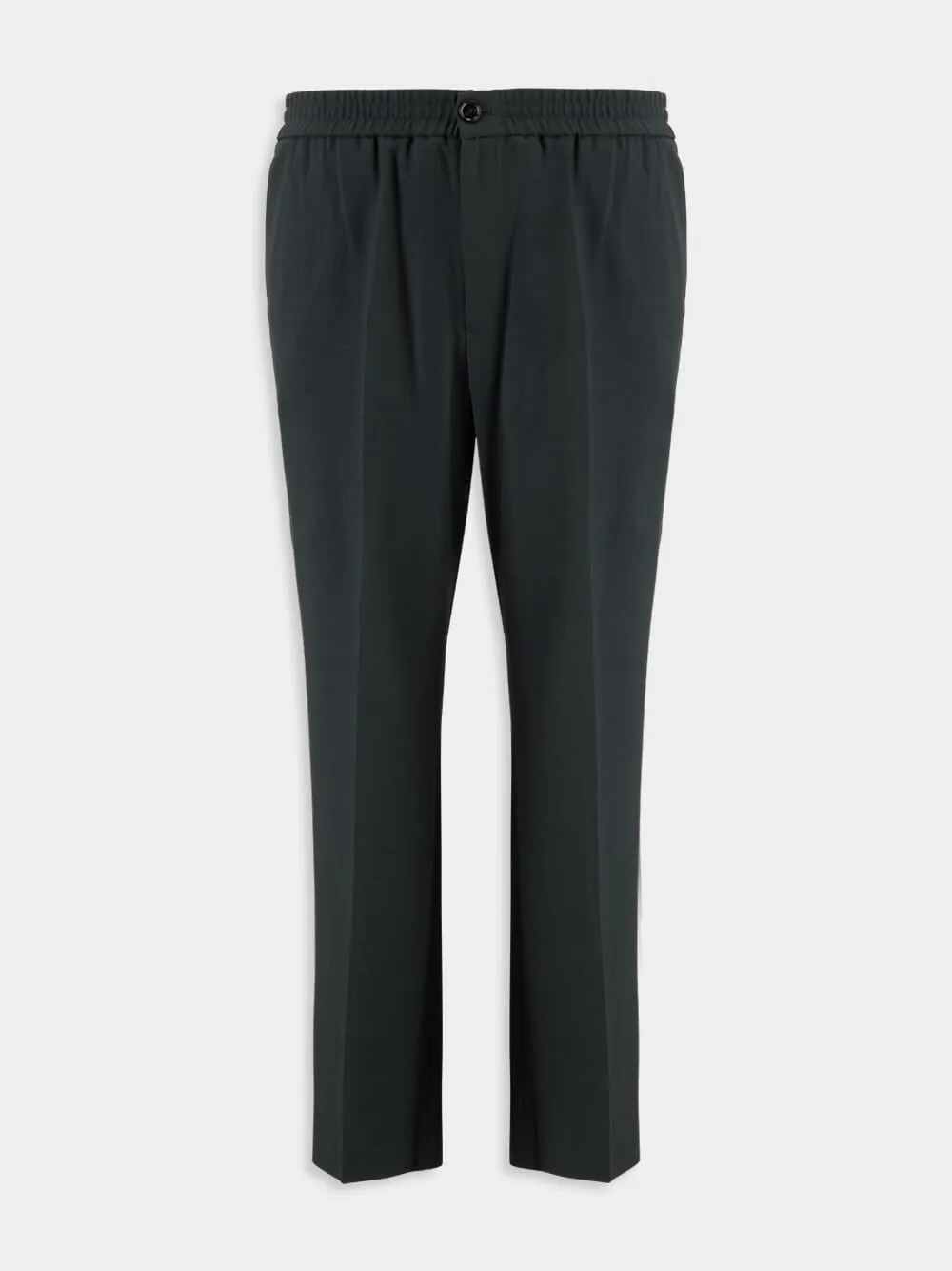 Anthracite Black Wool Elasticated Waist Trousers sold by Fashion Clinic product image thumbnail 2
