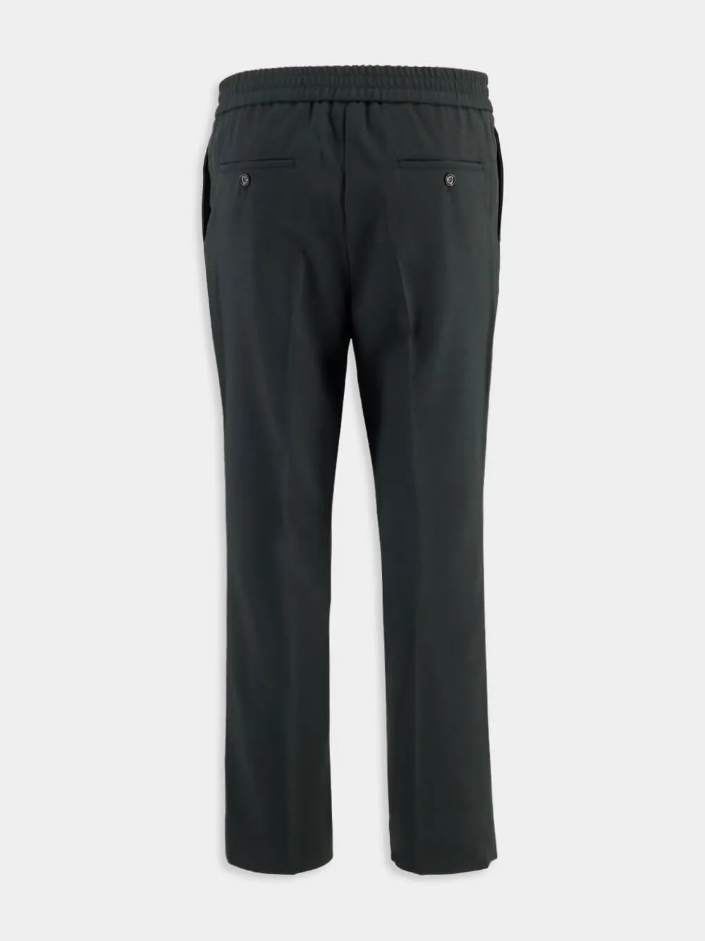 Anthracite Black Wool Elasticated Waist Trousers sold by Fashion Clinic product image thumbnail 4