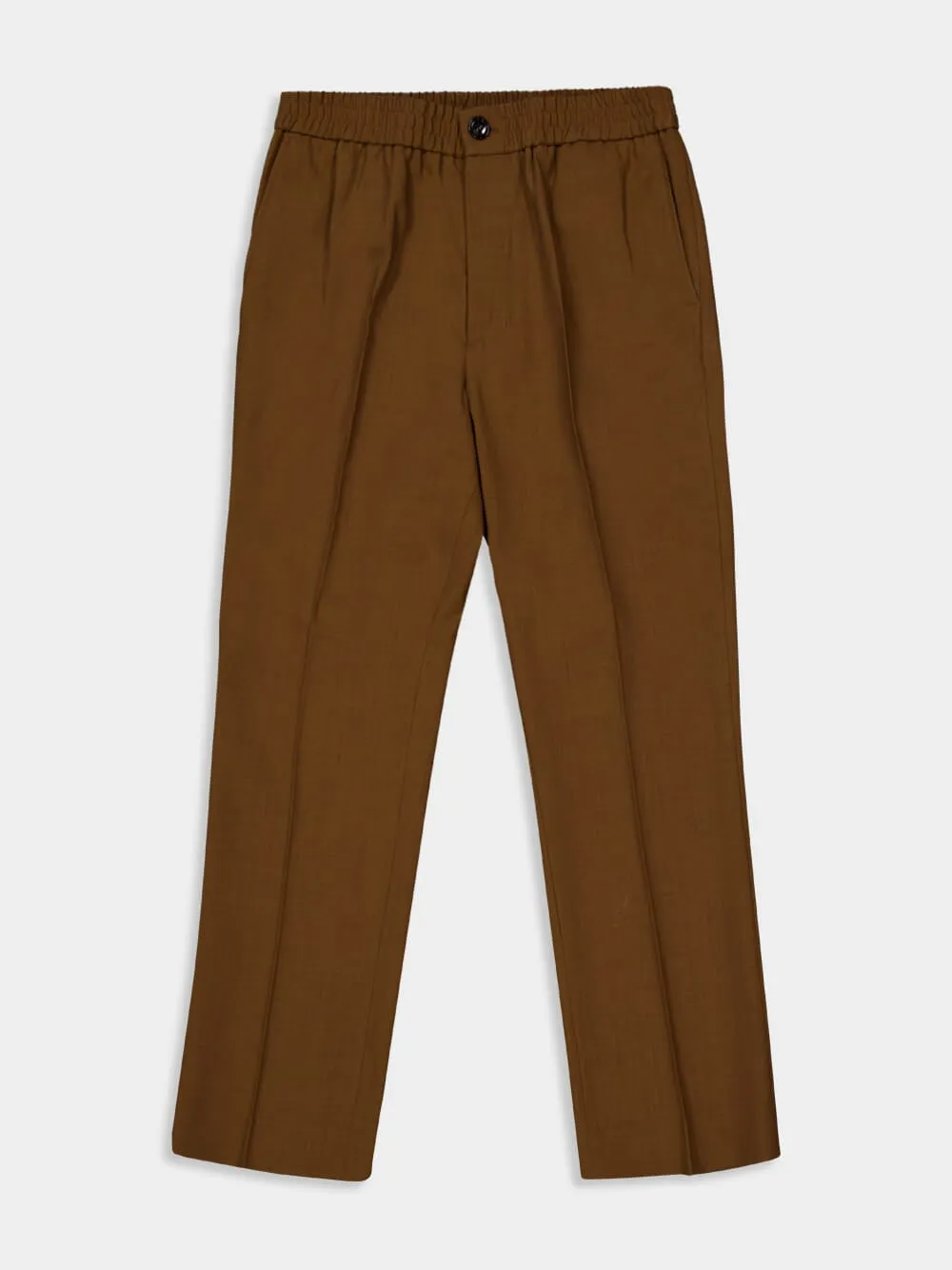 Hazelnut Brown Wool Elasticated Waist Trousers sold by Fashion Clinic product image thumbnail 5