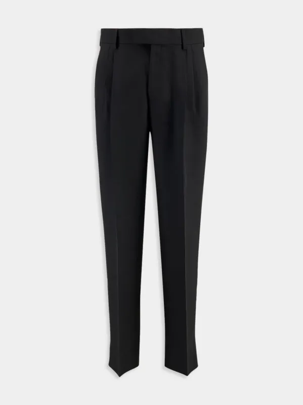 Black Tailored Trousers with Darts sold by Fashion Clinic