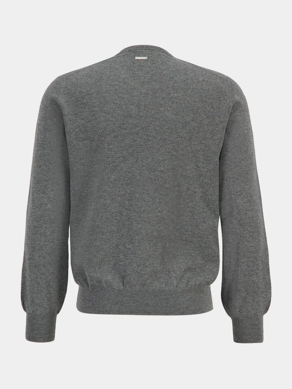 Charcoal V-Neck Virgin Wool Sweater sold by Fashion Clinic product image thumbnail 2