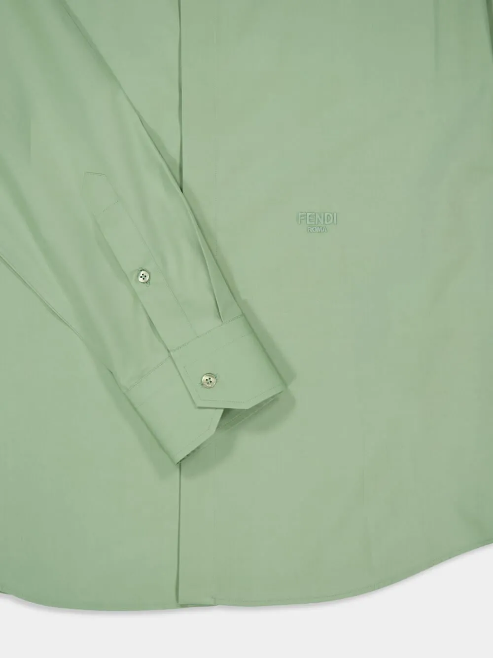 Light Green Poplin Shirt with Contrast Collar sold by Fashion Clinic product image thumbnail 5