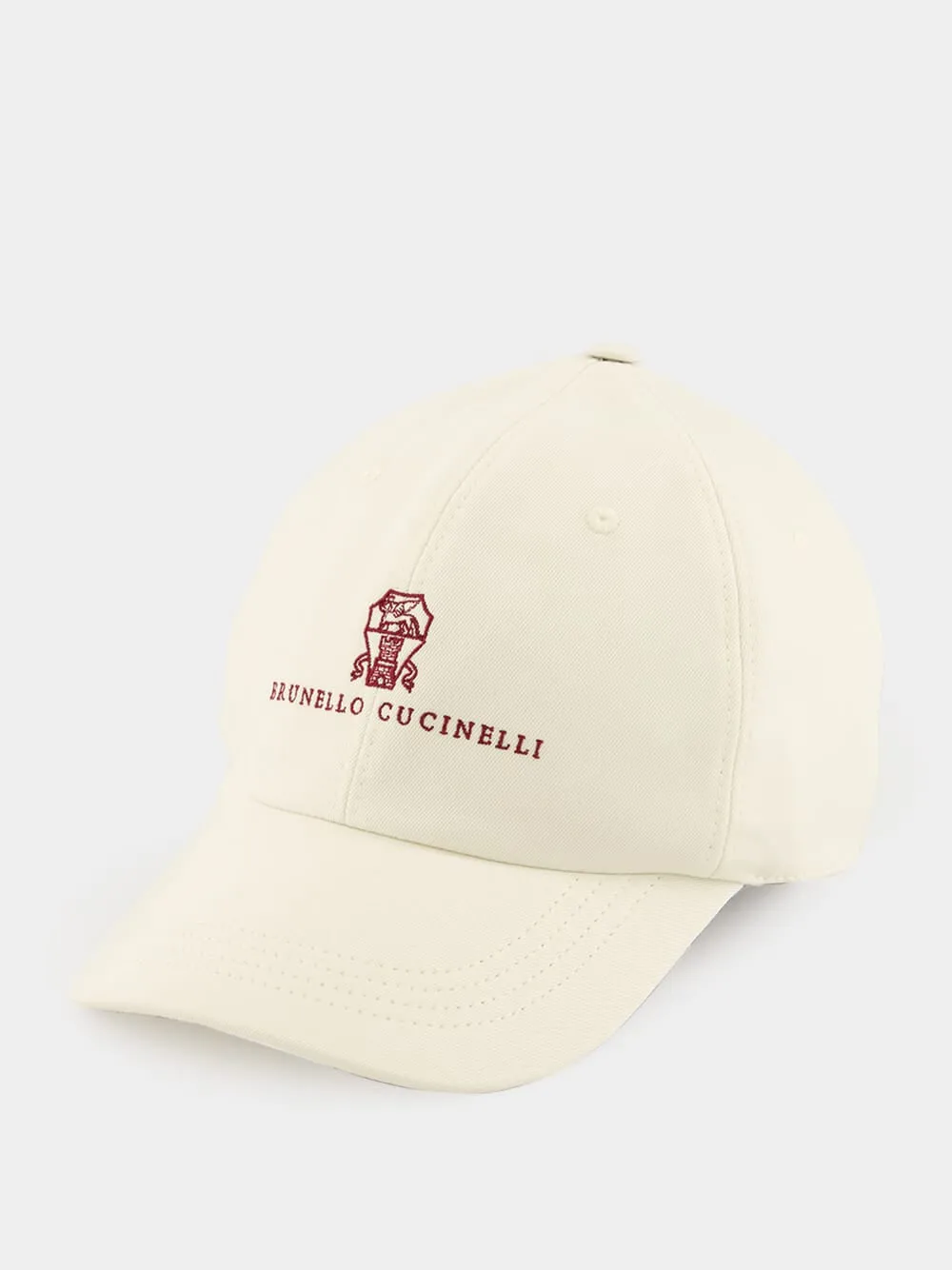 White Cotton Gabardine Baseball Cap sold by Fashion Clinic