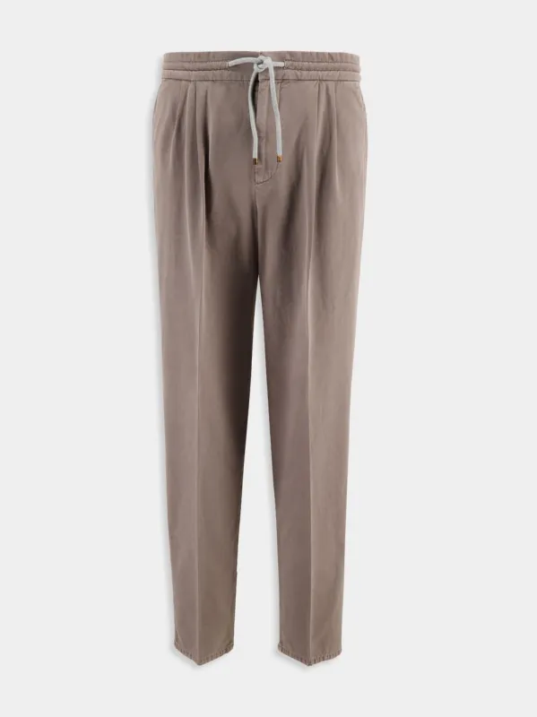 Beige Corduroy Drawstring Leisure Trousers sold by Fashion Clinic