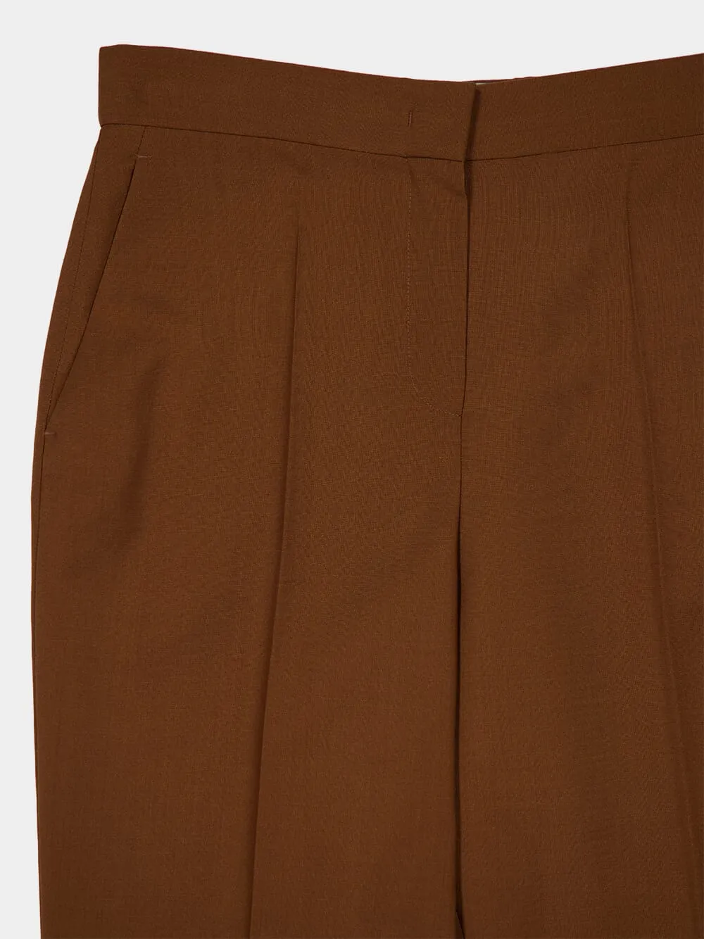 Brown Wool-Mohair Flared Trousers sold by Fashion Clinic product image thumbnail 4