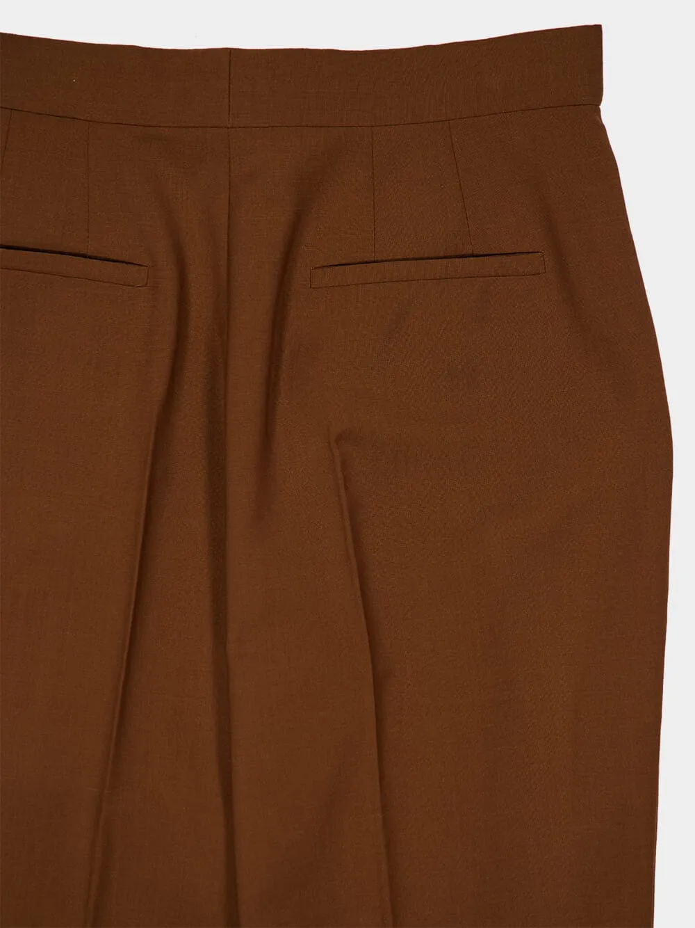 Brown Wool-Mohair Flared Trousers sold by Fashion Clinic product image thumbnail 5