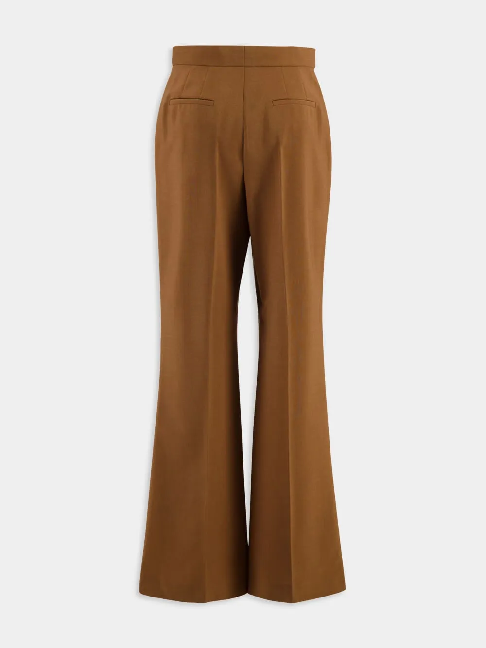 Brown Wool-Mohair Flared Trousers sold by Fashion Clinic product image thumbnail 3