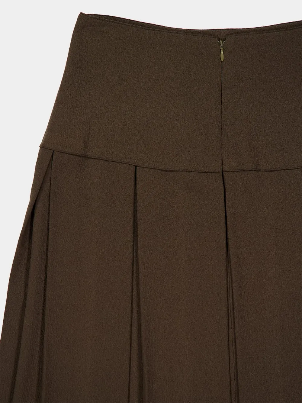 Khaki Green Pleated Midi Skirt sold by Fashion Clinic product image thumbnail 4