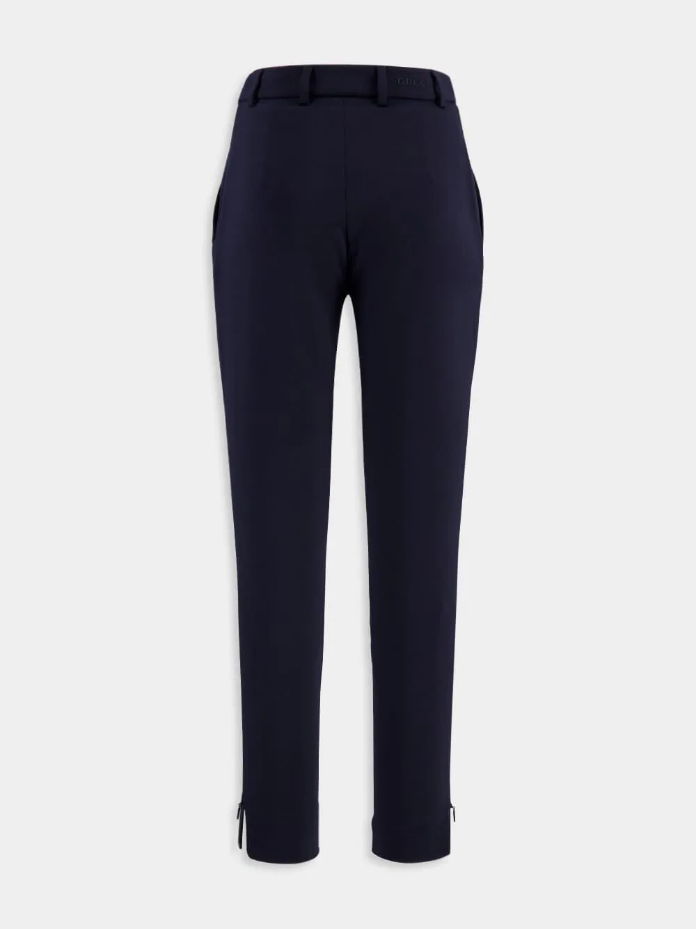 Marine Blue Slim-Fit Wool-Silk Trousers sold by Fashion Clinic product image thumbnail 2