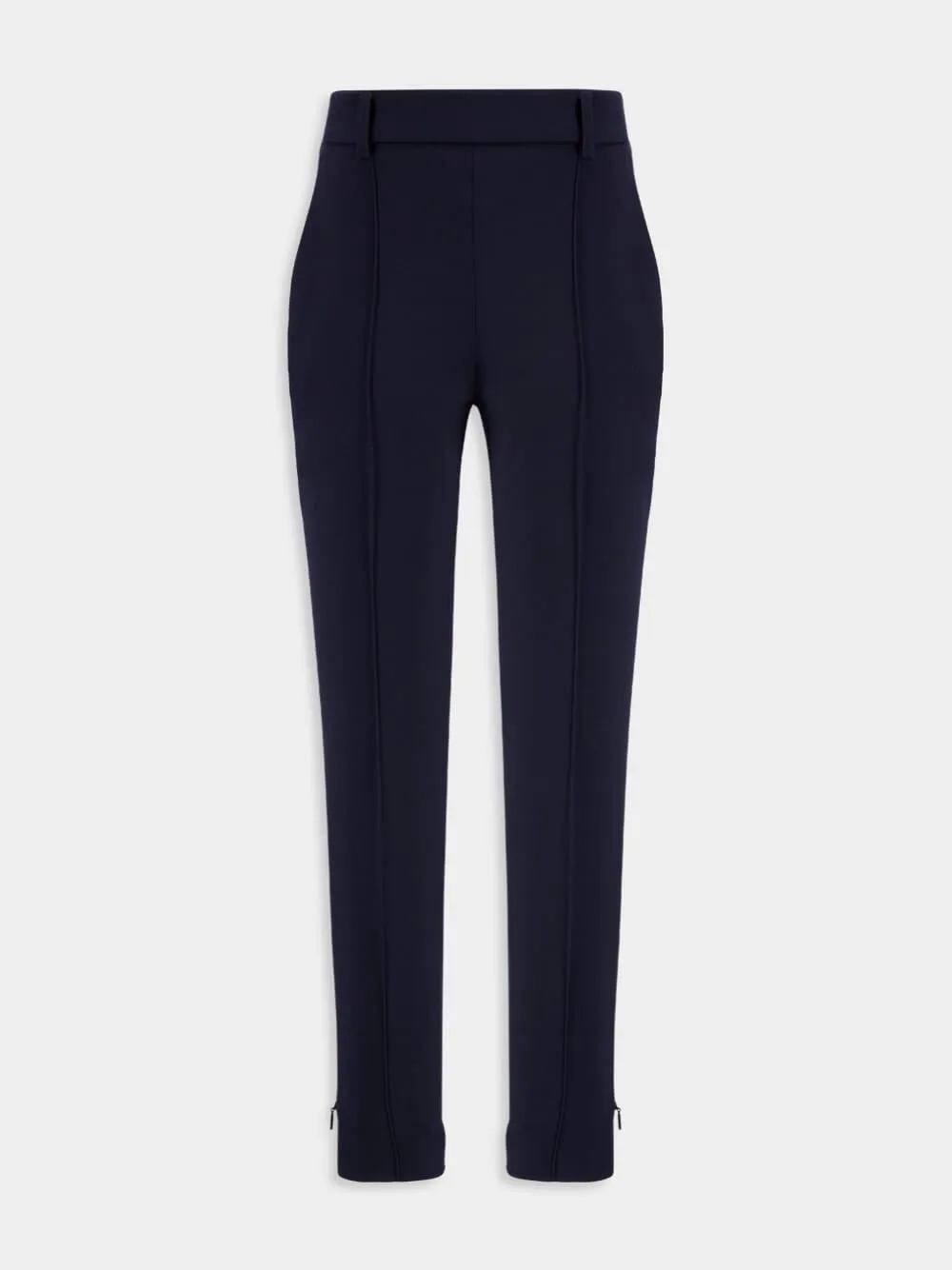 Marine Blue Slim-Fit Wool-Silk Trousers sold by Fashion Clinic