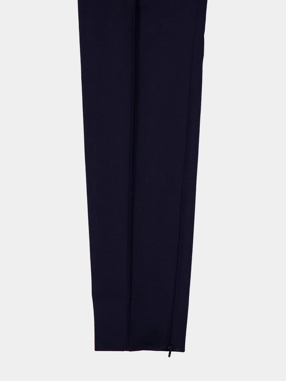 Marine Blue Slim-Fit Wool-Silk Trousers sold by Fashion Clinic product image thumbnail 4