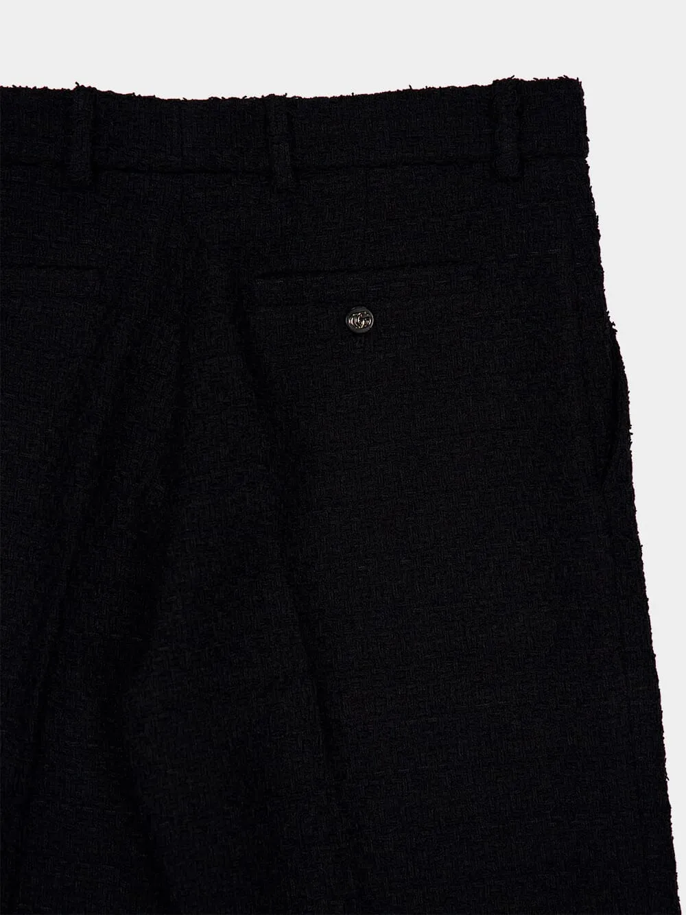 Black Wool Bouclé Culotte Trousers sold by Fashion Clinic product image thumbnail 4