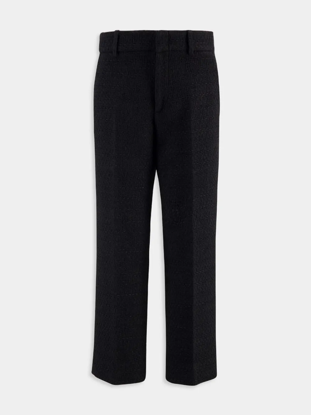 Black Wool Bouclé Culotte Trousers sold by Fashion Clinic