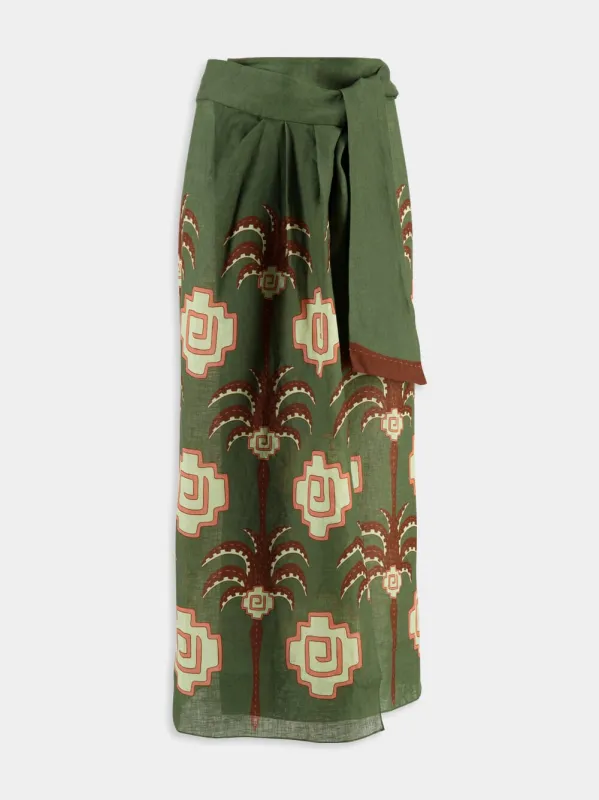 Green Amazon Echoes Wrap Skirt sold by Fashion Clinic