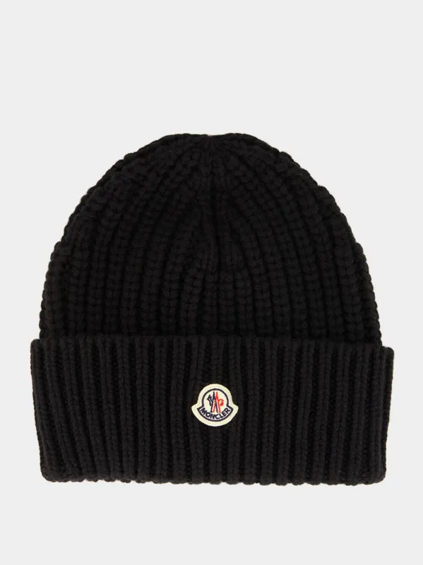 Black Wool-Cashmere Beanie sold by Fashion Clinic