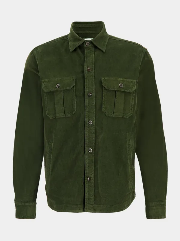 Green Cotton Overshirt with Pockets sold by Fashion Clinic