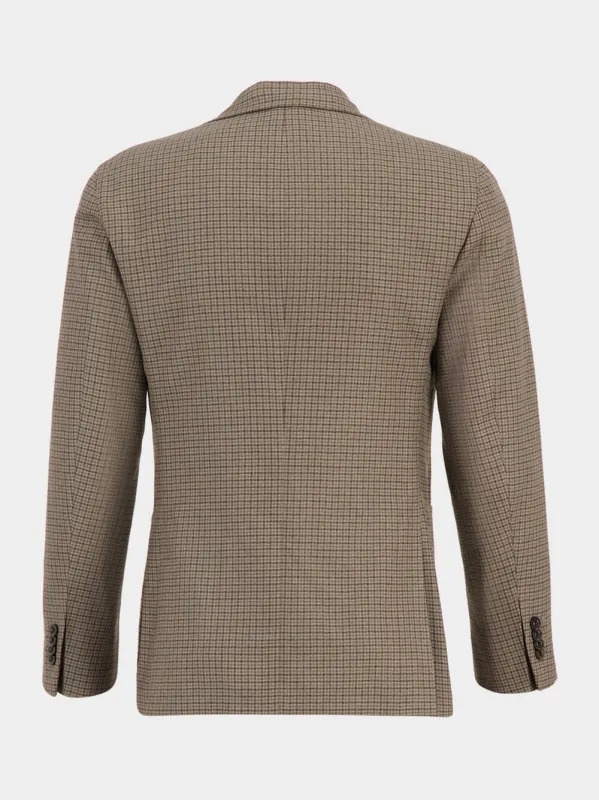 Brown Virgin Wool Two-Button Blazer sold by Fashion Clinic