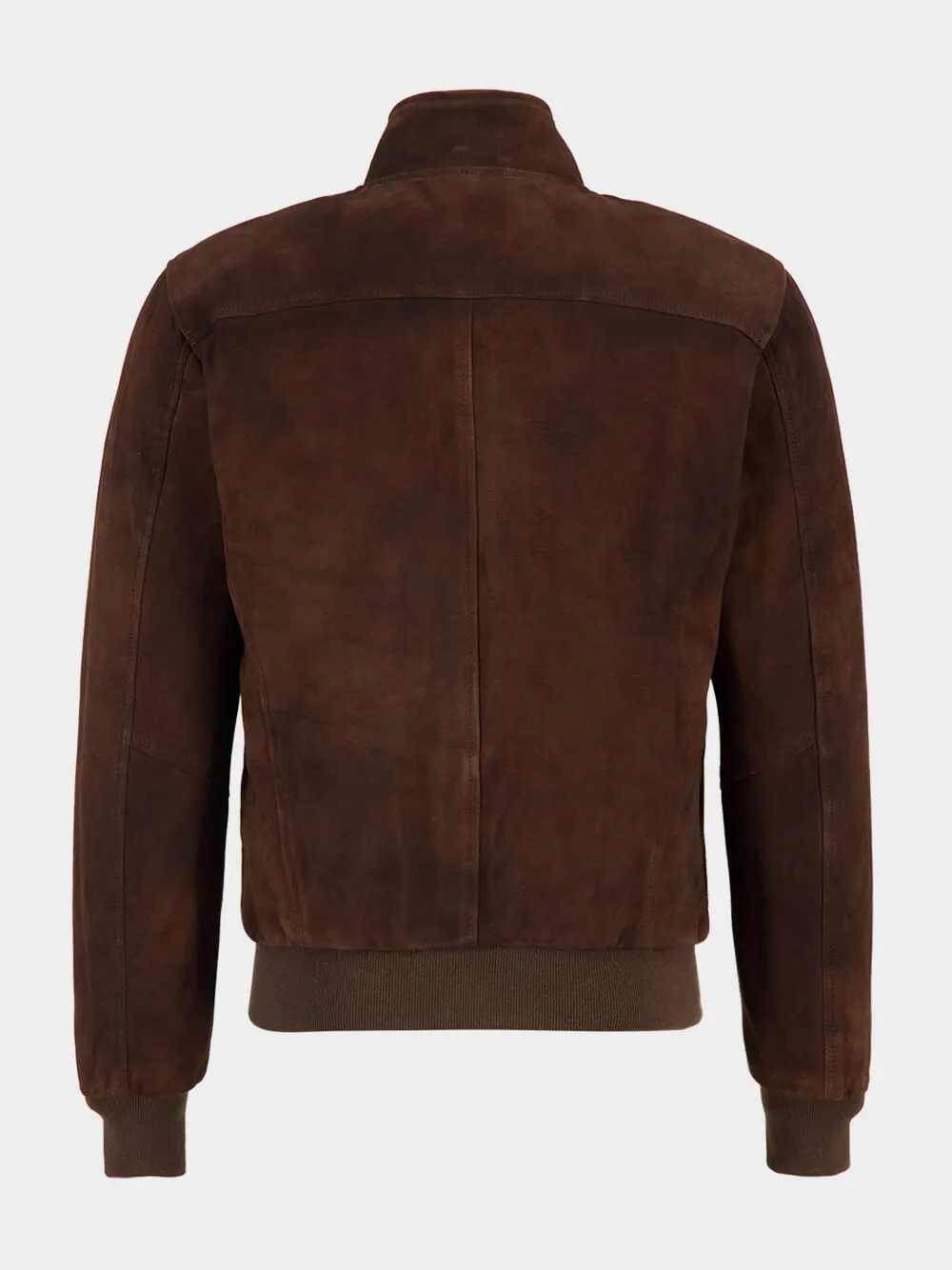 Brown Suede Zip Bomber Jacket sold by Fashion Clinic product image thumbnail 2