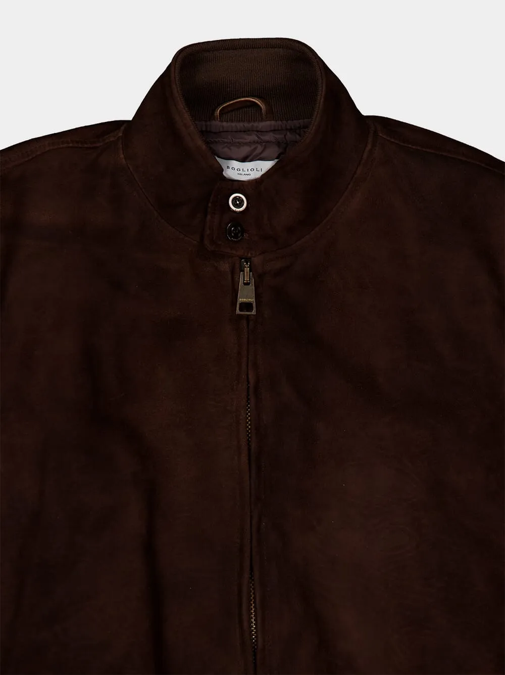 Brown Suede Zip Bomber Jacket sold by Fashion Clinic product image thumbnail 3