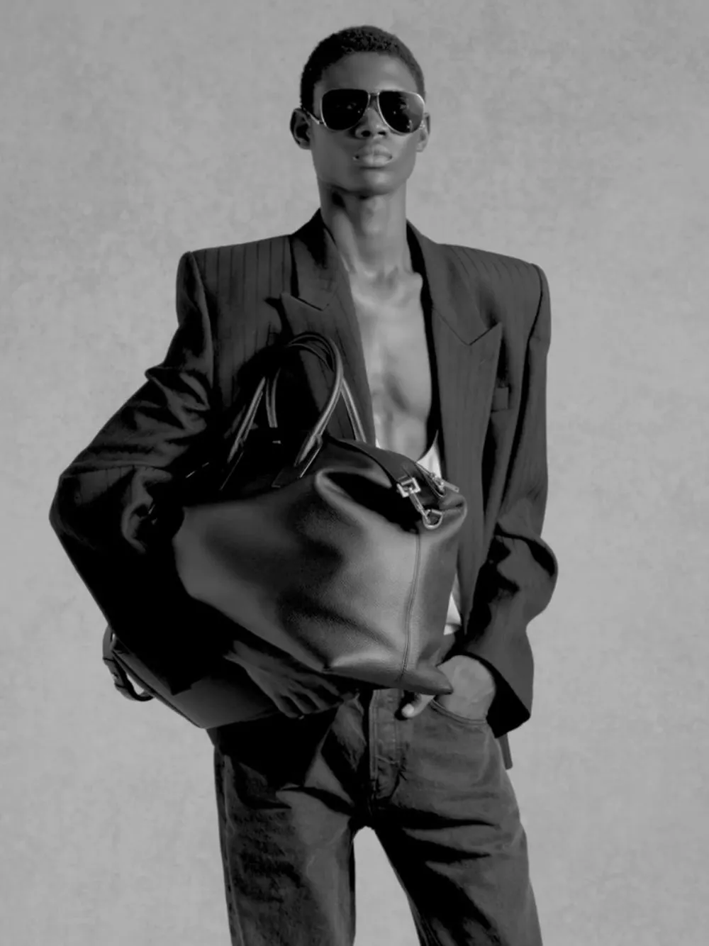 Black Giant Bowling Leather Bag sold by Fashion Clinic product image thumbnail 2