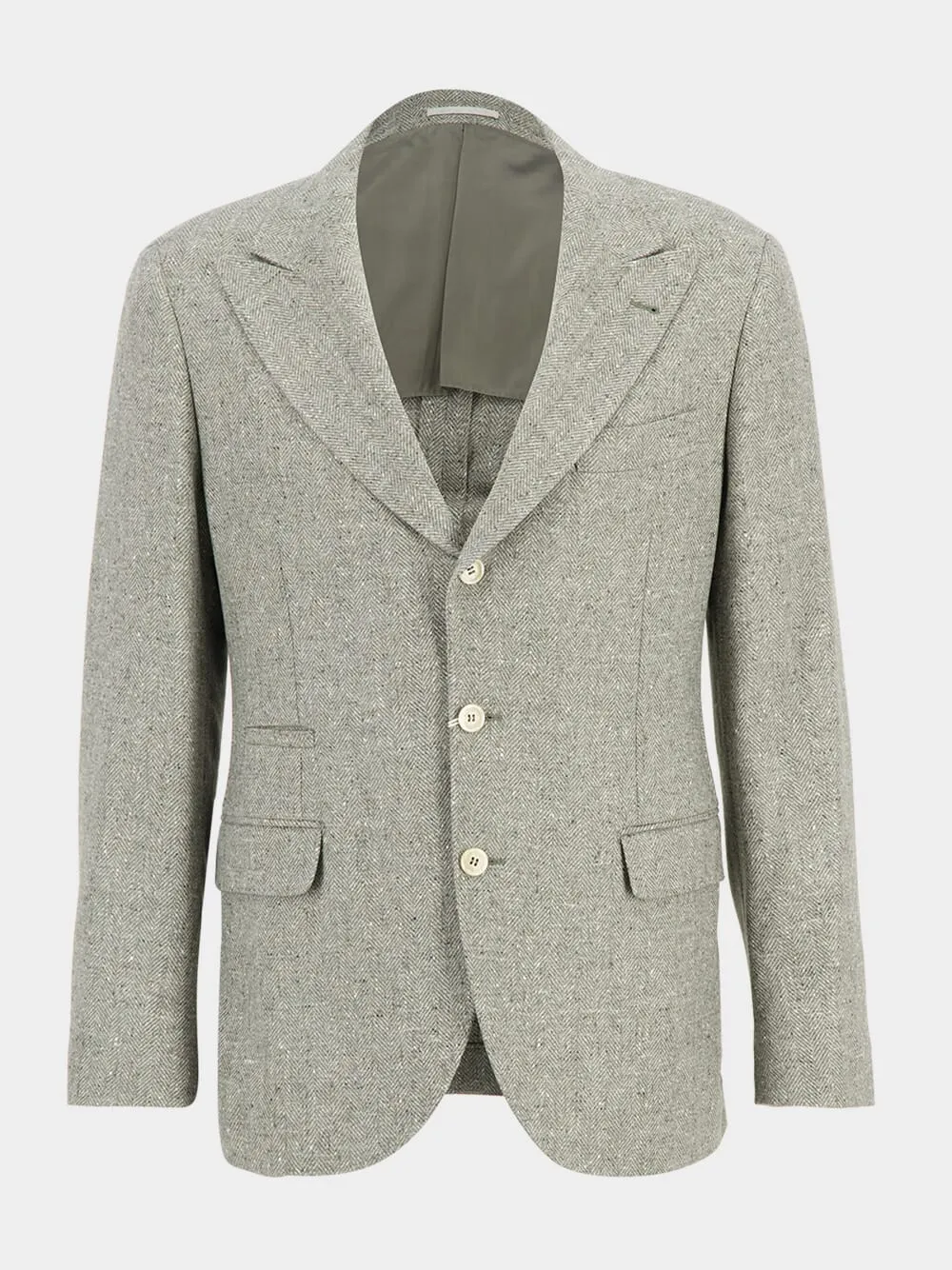 Grey Wool Blazer with Pockets sold by Fashion Clinic