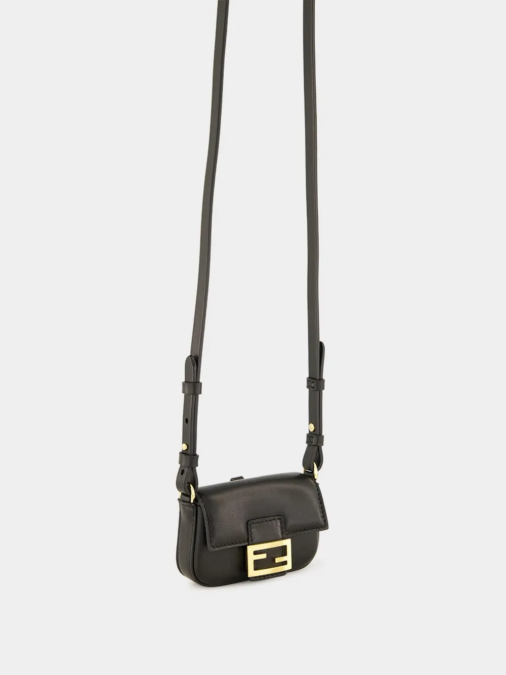 Black Nano Baguette Charm in Nappa Leather sold by Fashion Clinic product image thumbnail 4