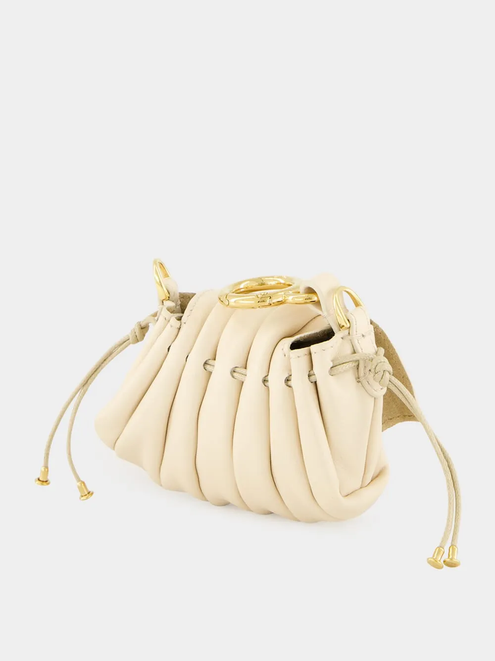 White Nano Mamma Baguette in Pleated Leather sold by Fashion Clinic product image thumbnail 5