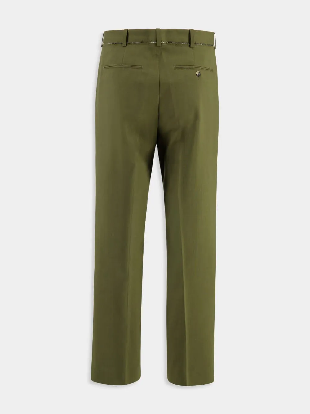 Deep Sage Wool Straight-Leg Trousers sold by Fashion Clinic product image thumbnail 2