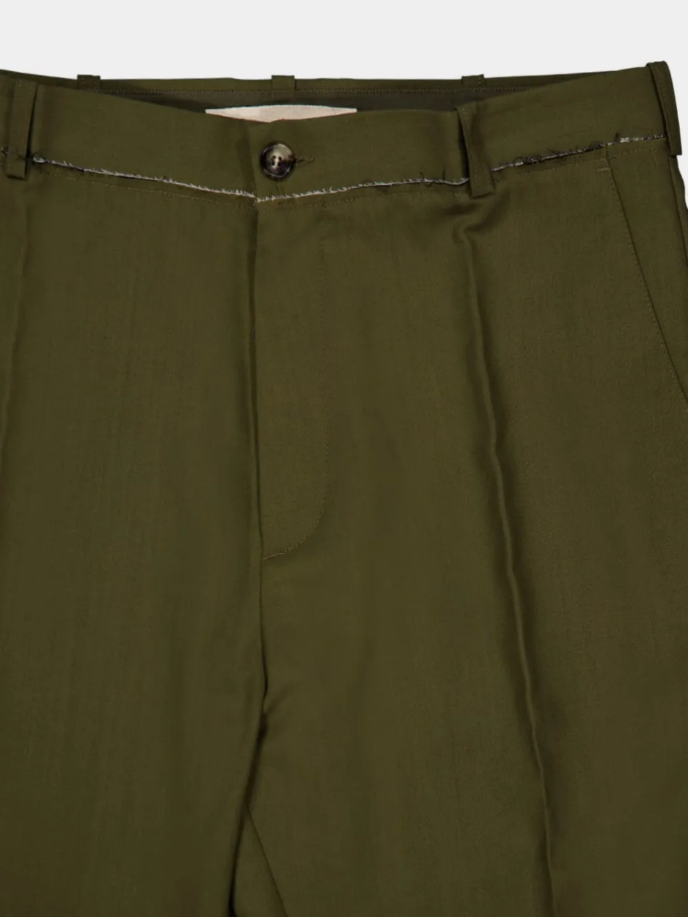 Deep Sage Wool Straight-Leg Trousers sold by Fashion Clinic product image thumbnail 3