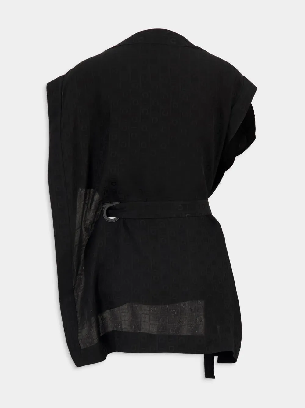 Black Silk Blouse with Waist Detail sold by Fashion Clinic product image thumbnail 2