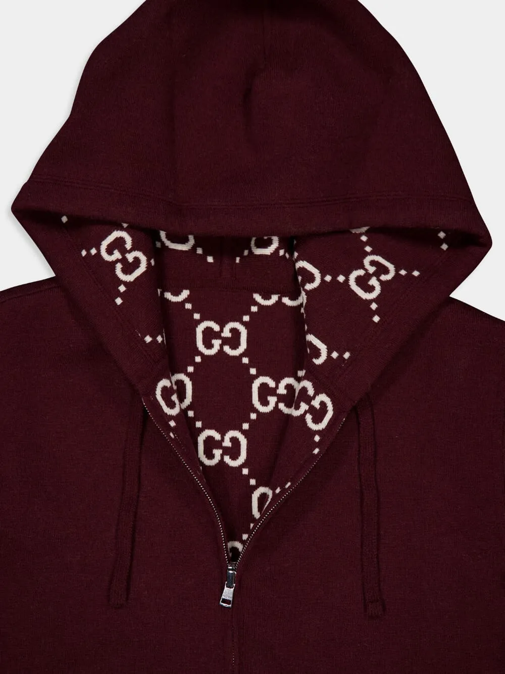 Rosso Ancora Red GG Wool Zip Sweatshirt sold by Fashion Clinic product image thumbnail 3