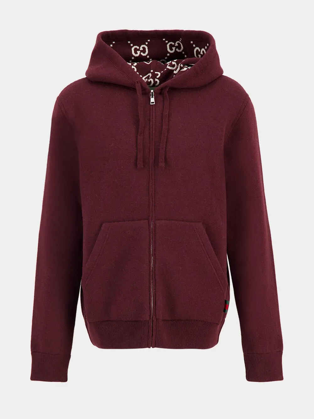 Rosso Ancora Red GG Wool Zip Sweatshirt sold by Fashion Clinic