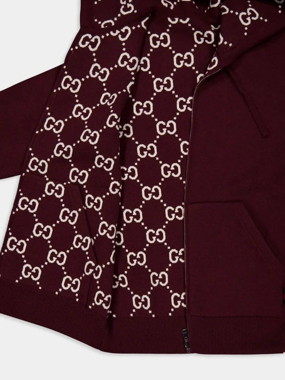 Rosso Ancora Red GG Wool Zip Sweatshirt sold by Fashion Clinic product image thumbnail 5